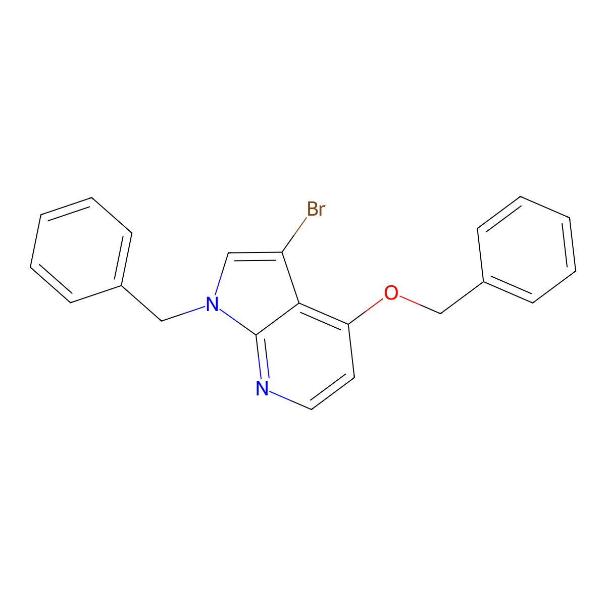 1-Benzyl-3-bromo-4-phenylmethoxypyrrolo[2,3-b]pyridine molecular structure, CAS 3085444-86-3
