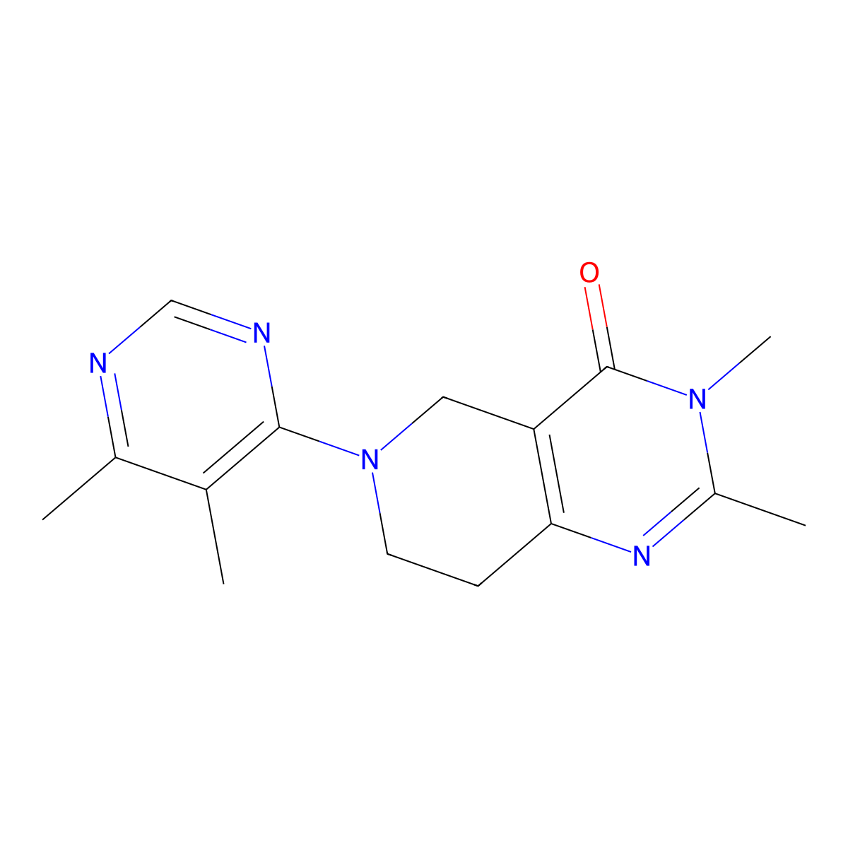 6-(5,6-dimethylpyrimidin-4-yl)-2,3-dimethyl-7,8-dihydro-5H-pyrido[4,3-d]pyrimidin-4-one molecular structure, CAS 3085445-39-9