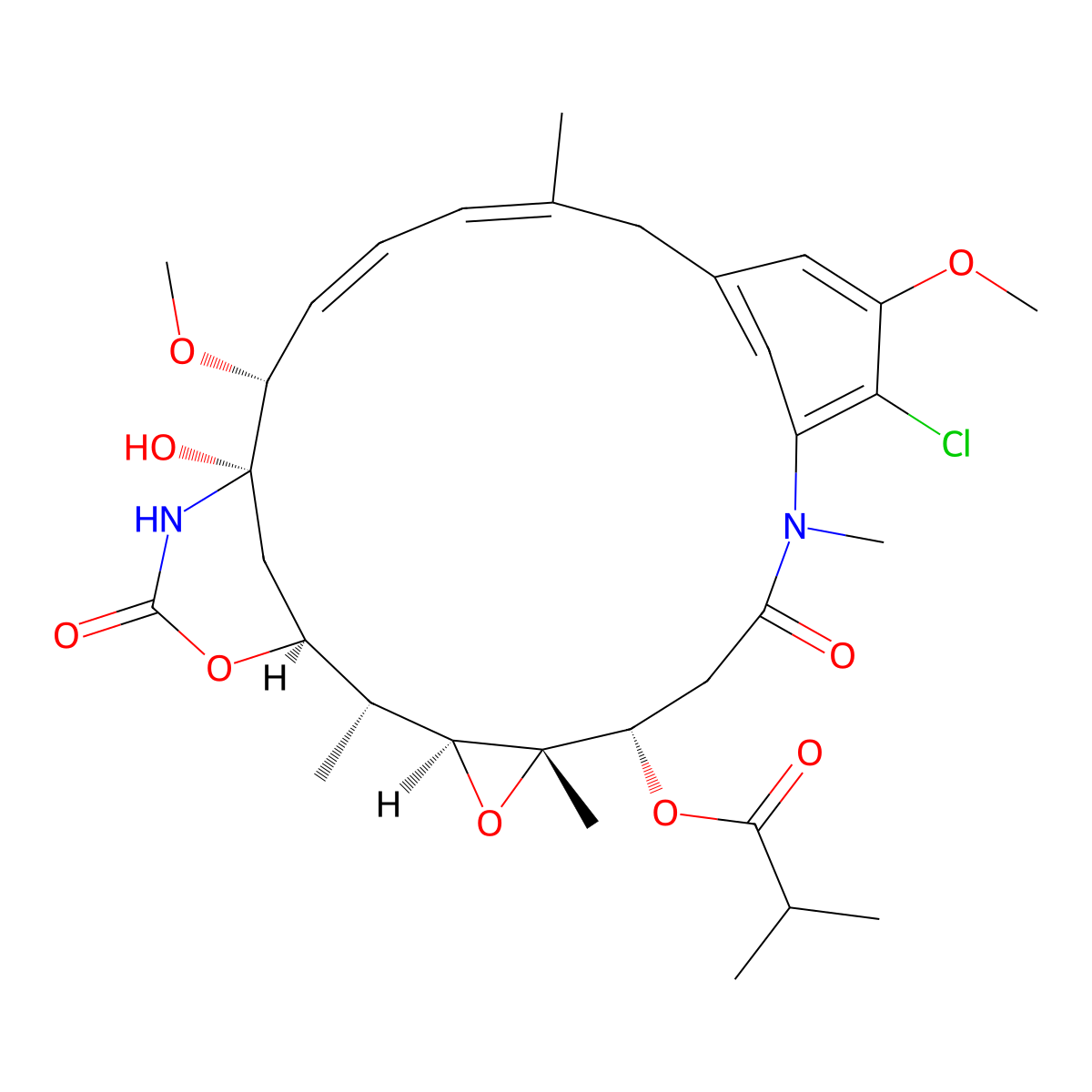 [(1S,2R,3S,5S,6S,16Z,18Z,20R,21S)-11-Chloro-21-hydroxy-12,20-dimethoxy-2,5,9,16-tetramethyl-8,23-dioxo-4,24-dioxa-9,22-diazatetracyclo[19.3.1.110,14.03,5]hexacosa-10,12,14(26),16,18-pentaen-6-yl] 2-methylpropanoate molecular structure, CAS 3085544-64-2
