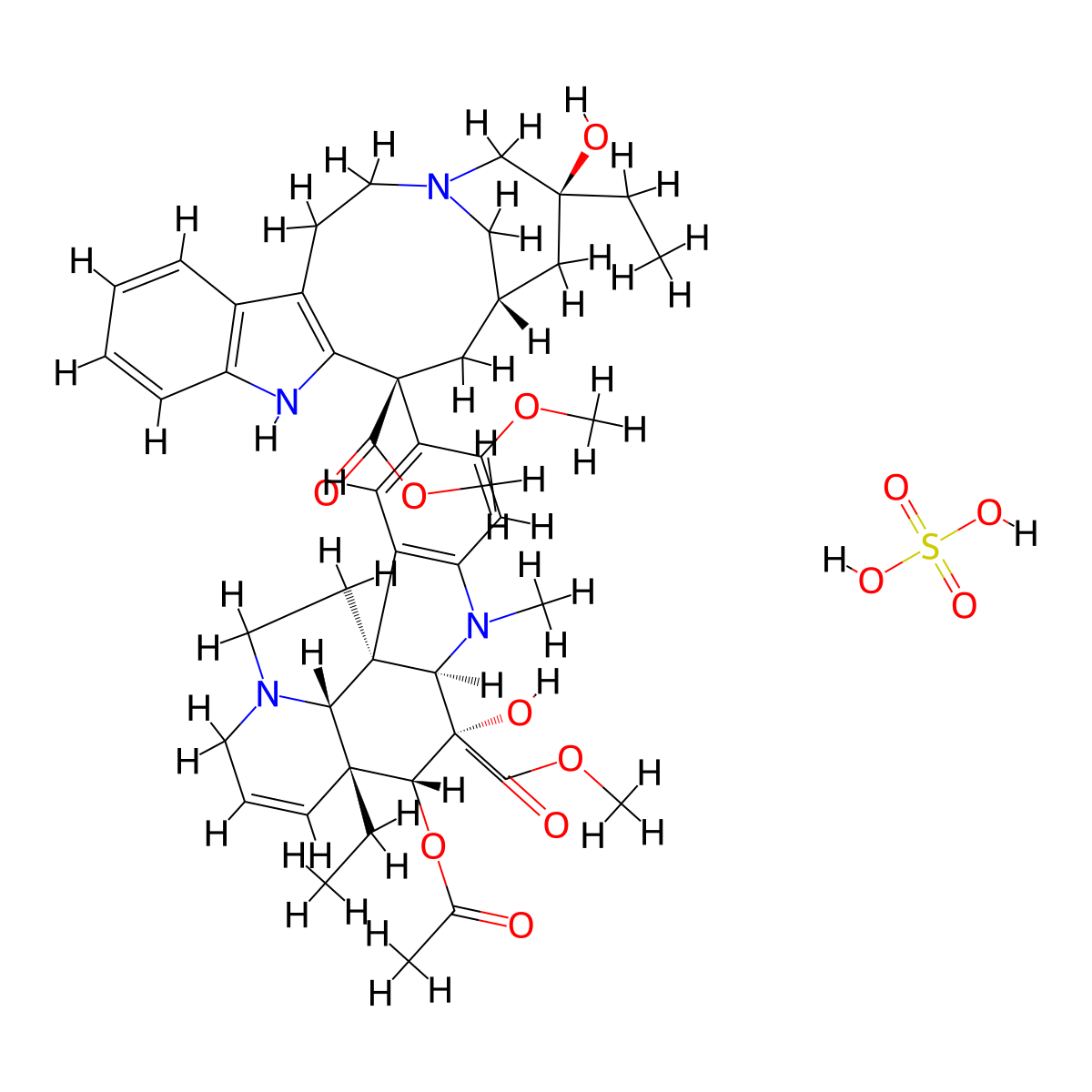 Vincaleukoblastine sulfate molecular structure, CAS 3085544-71-1