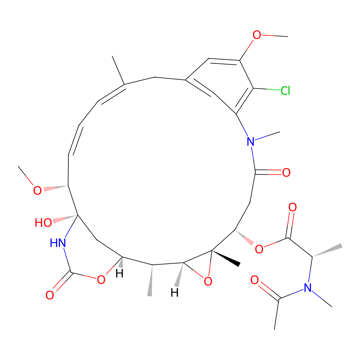[(1S,2R,3S,5S,6S,16Z,18Z,20R,21S)-11-chloro-21-hydroxy-12,20-dimethoxy-2,5,9,16-tetramethyl-8,23-dioxo-4,24-dioxa-9,22-diazatetracyclo[19.3.1.110,14.03,5]hexacosa-10,12,14(26),16,18-pentaen-6-yl] (2S)-2-[acetyl(methyl)amino]propanoate molecular structure, CAS 3085544-88-0