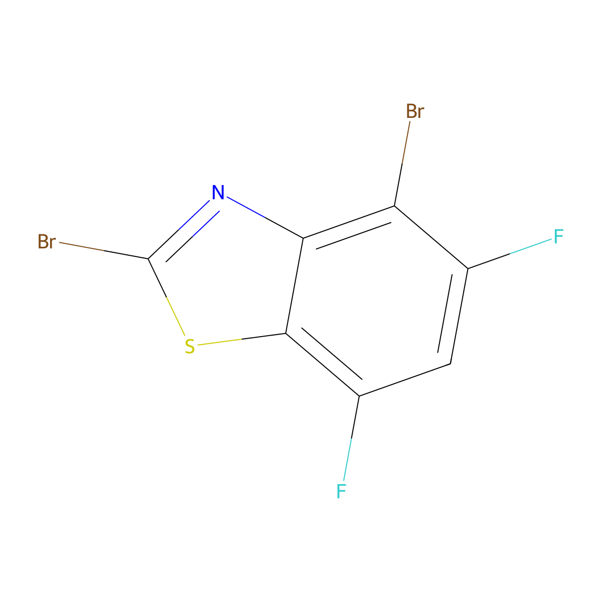 2,4-Dibromo-5,7-difluoro-1,3-benzothiazole molecular structure, CAS 3085773-43-6