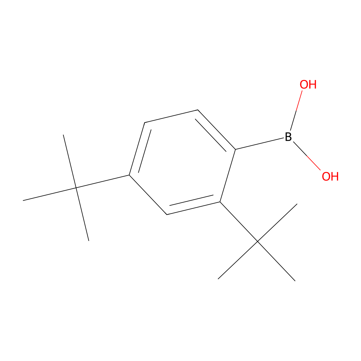 (2,4-Di-tert-butylphenyl)boronic acid molecular structure, CAS 3085872-64-3