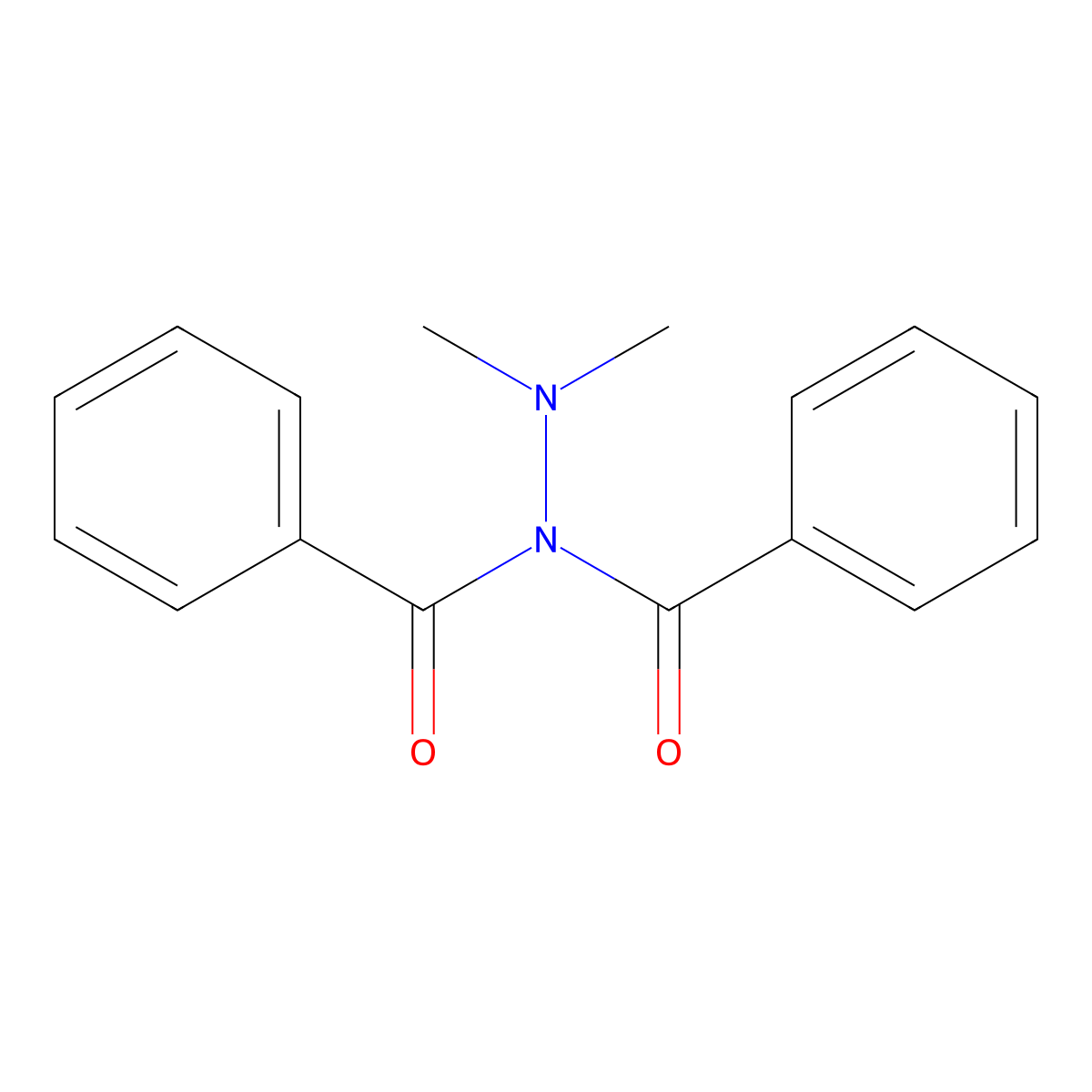 Hydrazine, 1,1-dibenzoyl-2,2-dimethyl- molecular structure, CAS 30859-86-0