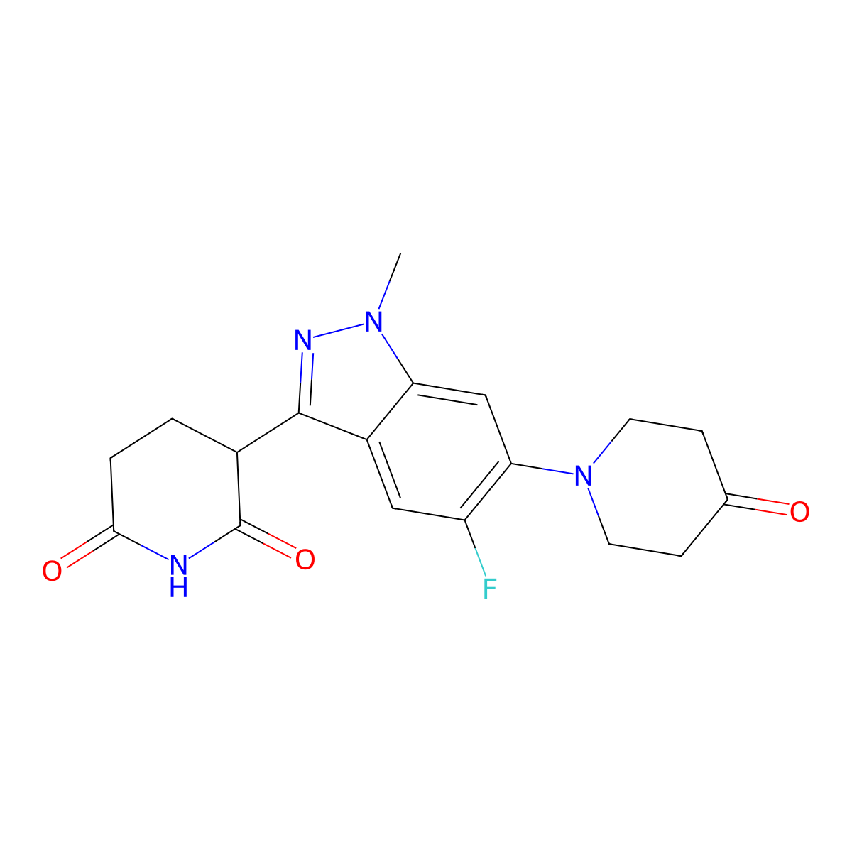 3-[5-Fluoro-1-methyl-6-(4-oxopiperidin-1-YL)-1H-indazol-3-YL]piperidine-2,6-dione molecular structure, CAS 3085996-82-0