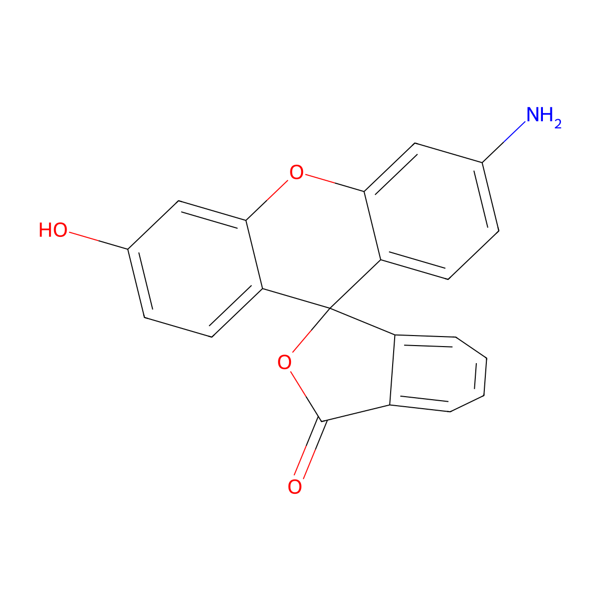 3'-amino-6'-hydroxy-3H-spiro[2-benzofuran-1,9'-xanthen]-3-one molecular structure, CAS 3086-44-0