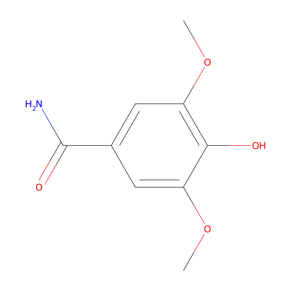 4-Hydroxy-3,5-dimethoxybenzamide molecular structure, CAS 3086-72-4