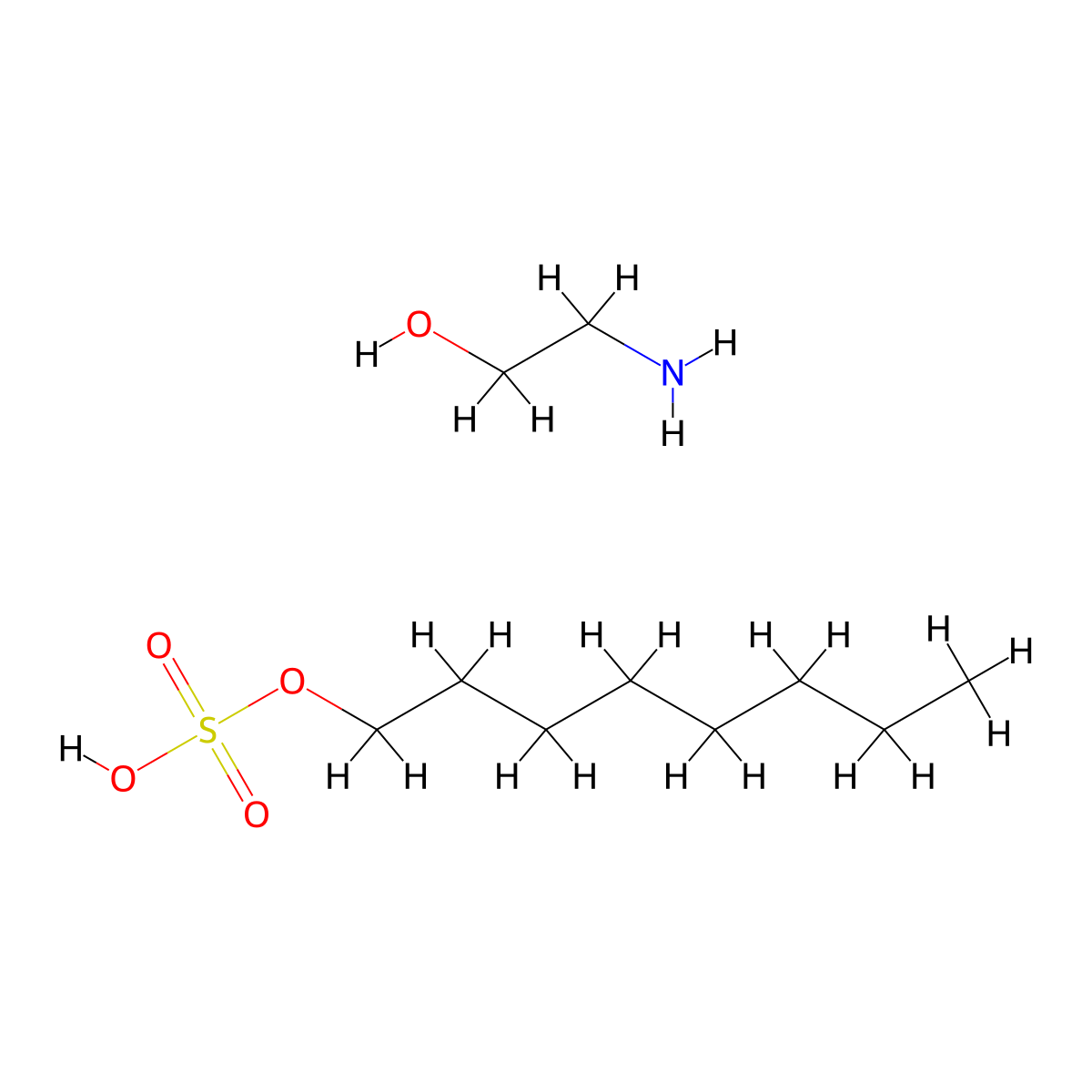Sulfuric acid, monooctyl ester, compd. with 2-aminoethanol (1:1) molecular structure, CAS 30862-35-2