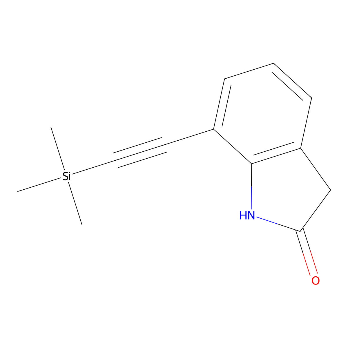 7-((Trimethylsilyl)ethynyl)indolin-2-one molecular structure, CAS 3087038-34-1