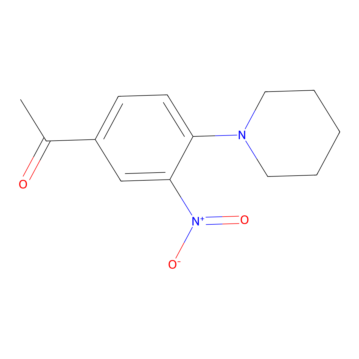 1-(3-Nitro-4-piperidinophenyl)-1-ethanone molecular structure, CAS 30877-80-6