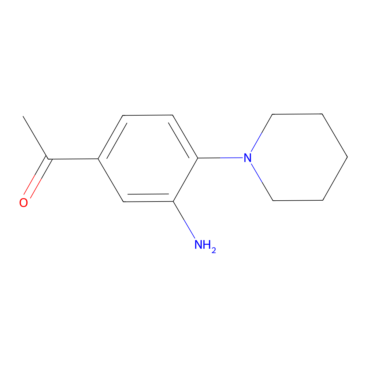 1-(3-Amino-4-piperidinophenyl)-1-ethanone molecular structure, CAS 30877-81-7