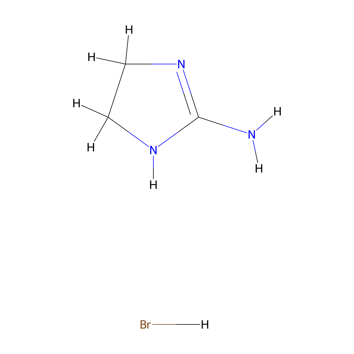 Imidazolidin-2-imine hydrobromide molecular structure, CAS 30879-89-1