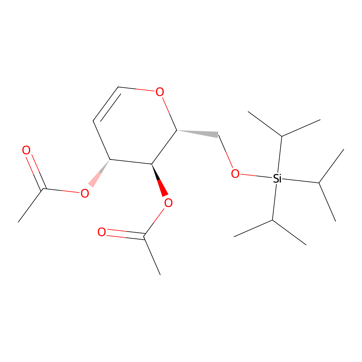 3,4-Di-O-acetyl-6-O-(triisopropylsilyl)-D-glucal molecular structure, CAS 308796-41-0