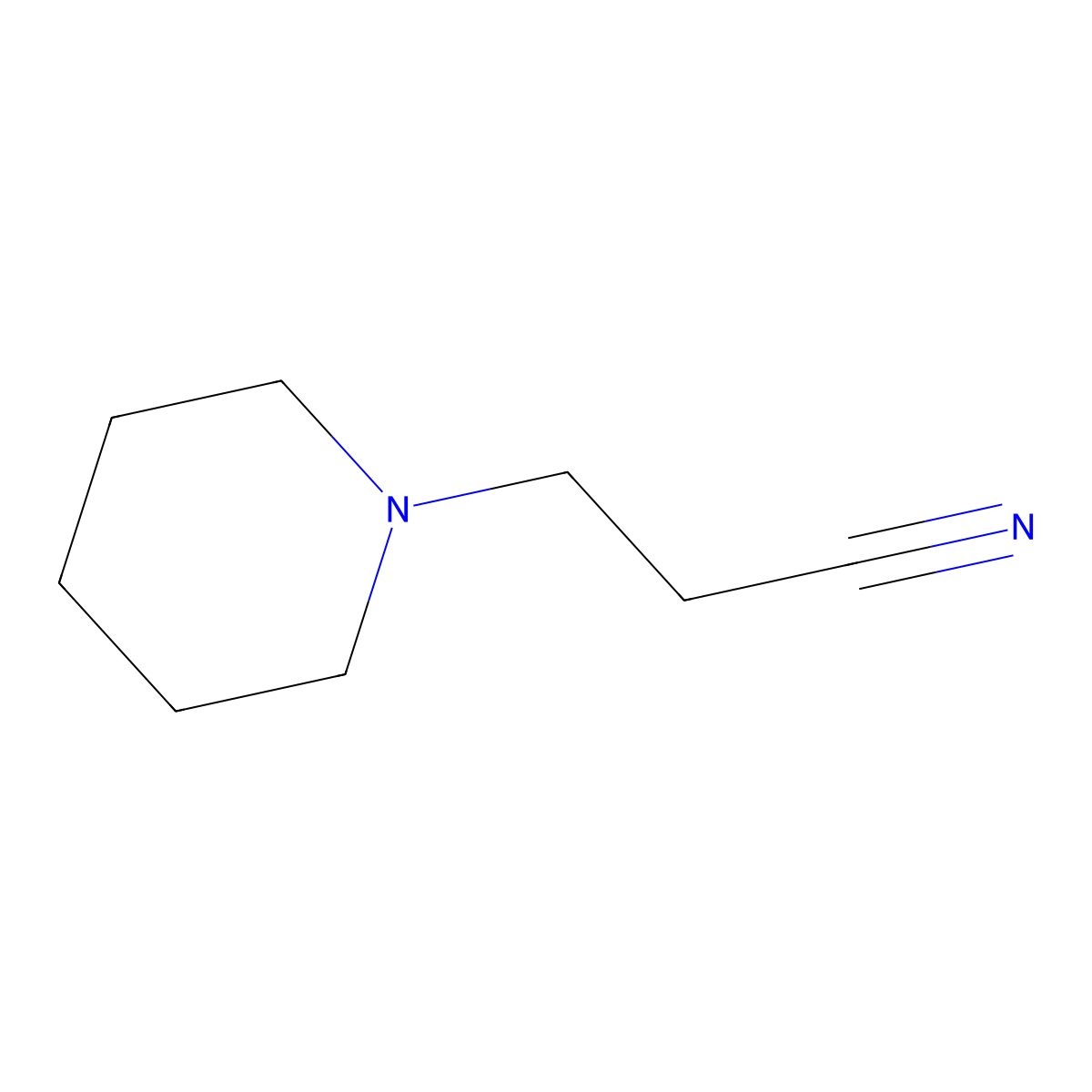 1-Piperidinepropanenitrile molecular structure, CAS 3088-41-3