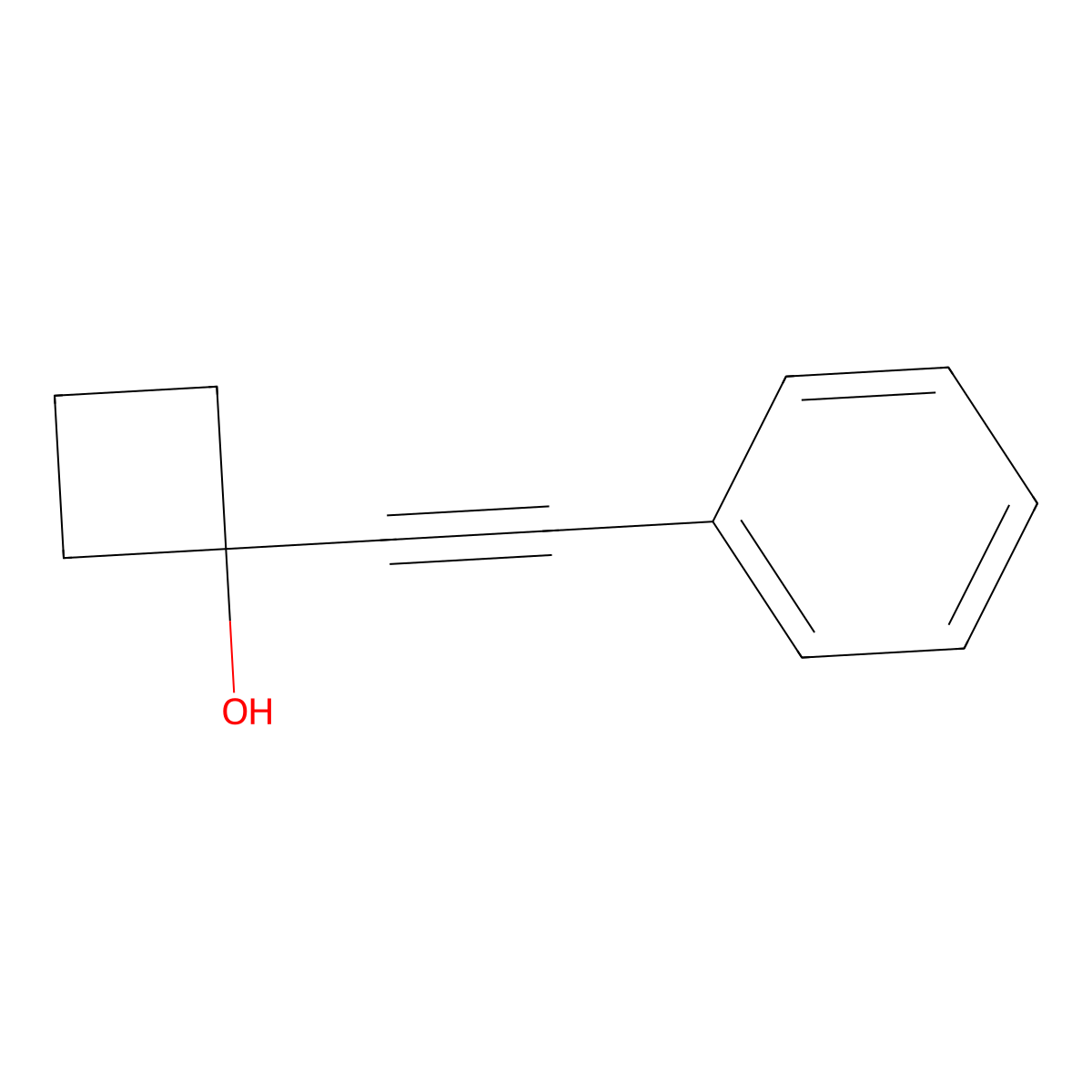 1-(2-Phenylethynyl)cyclobutanol molecular structure, CAS 308805-77-8