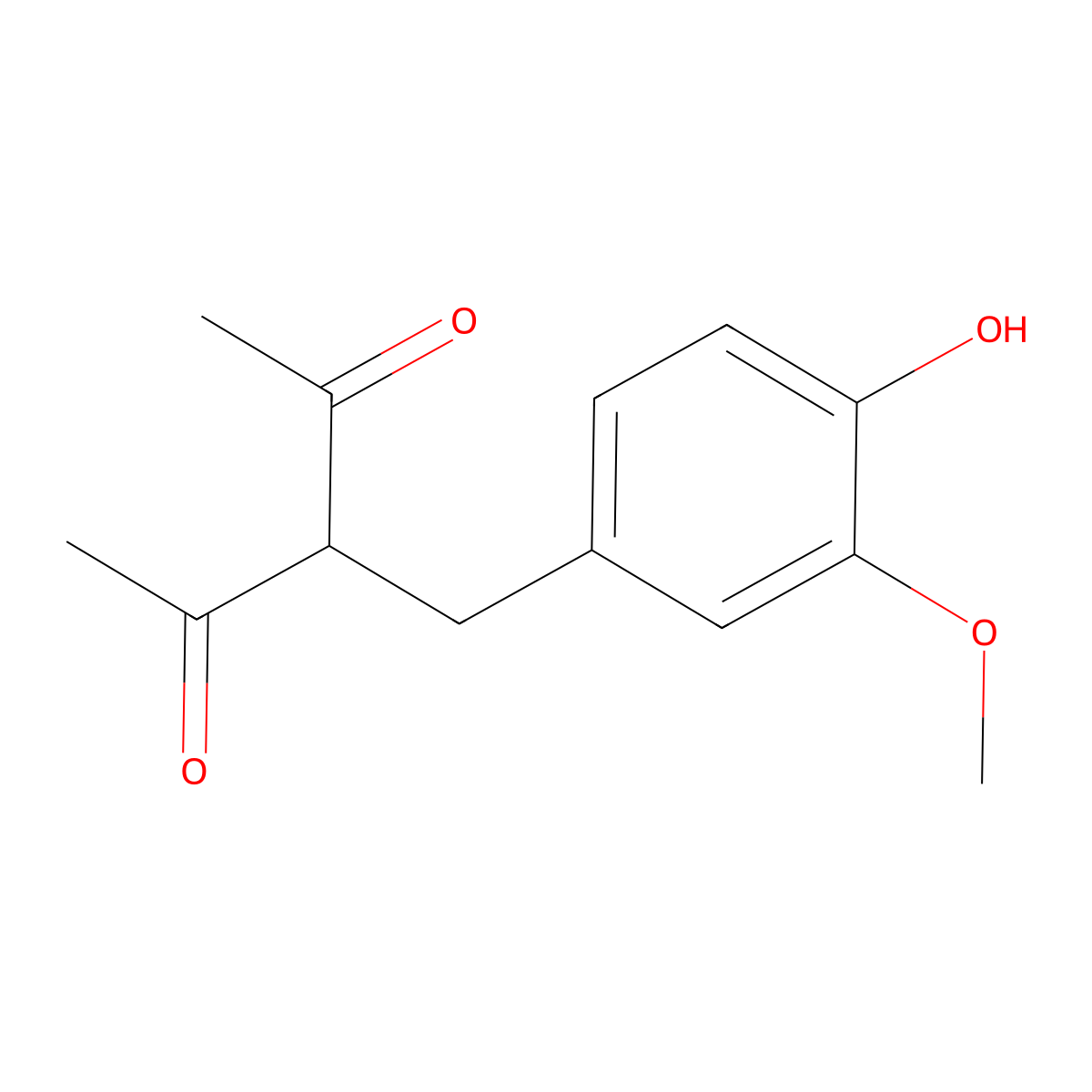 3-((4-Hydroxy-3-methoxyphenyl)methyl)pentane-2,4-dione molecular structure, CAS 30881-23-3