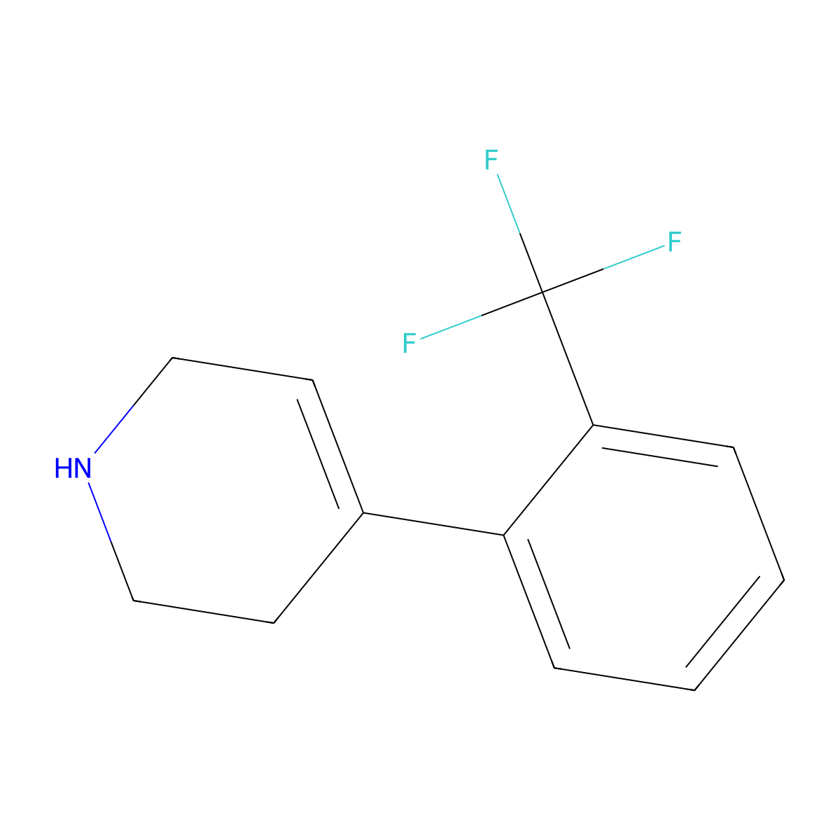 4-[2-(Trifluoromethyl)phenyl]-1,2,3,6-tetrahydropyridine molecular structure, CAS 308823-89-4