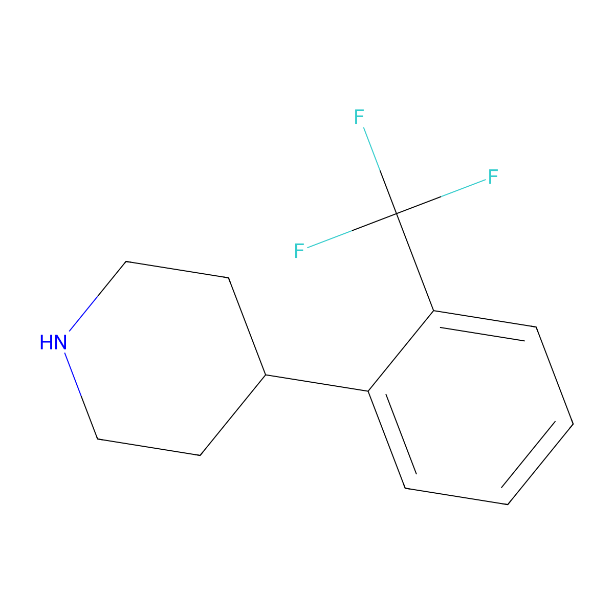 4-[2-(Trifluoromethyl)phenyl]piperidine molecular structure, CAS 308823-90-7