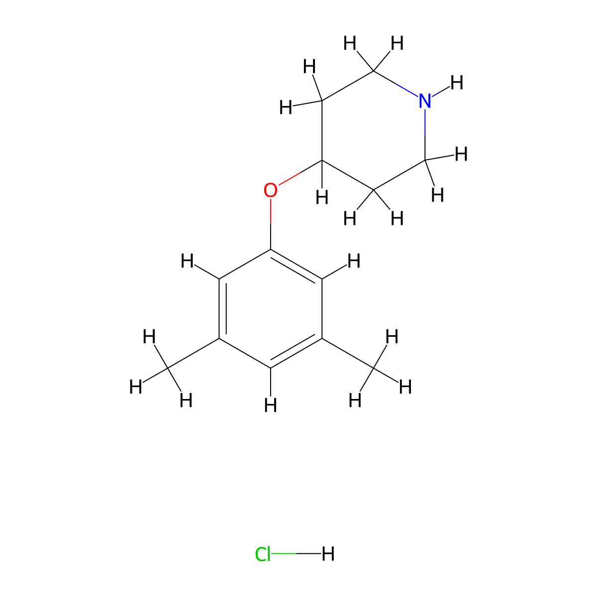 4-(3,5-Dimethylphenoxy)piperidine hydrochloride molecular structure, CAS 308831-00-7