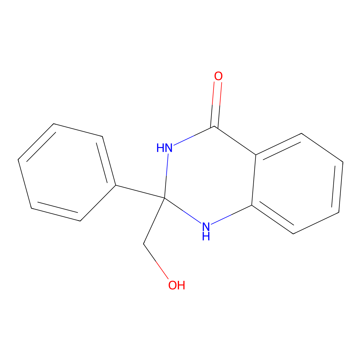 2-(hydroxymethyl)-2-phenyl-2,3-dihydro-4(1H)-quinazolinone molecular structure, CAS 308832-66-8