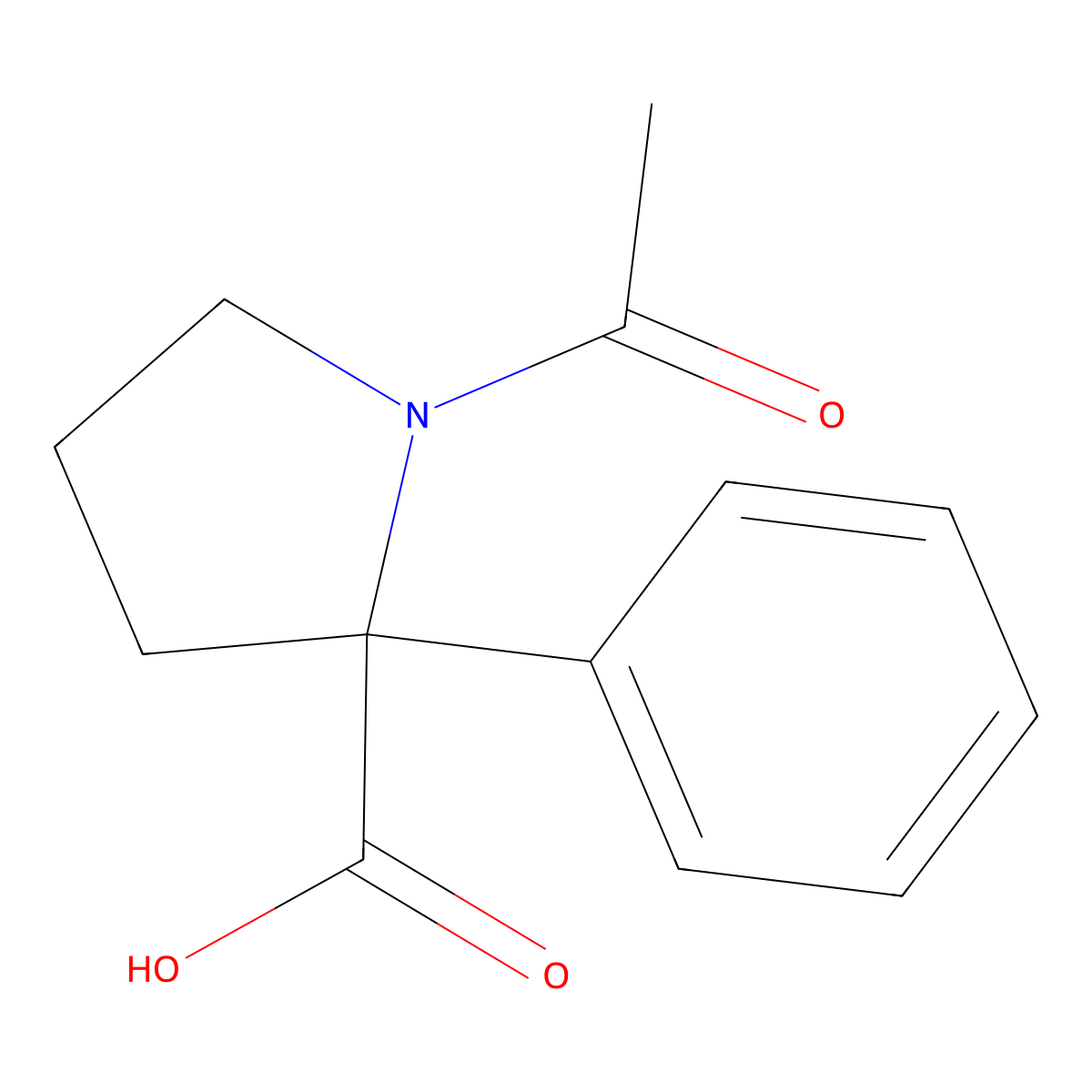 1-Acetyl-2-phenylpyrrolidine-2-carboxylic acid molecular structure, CAS 308841-65-8