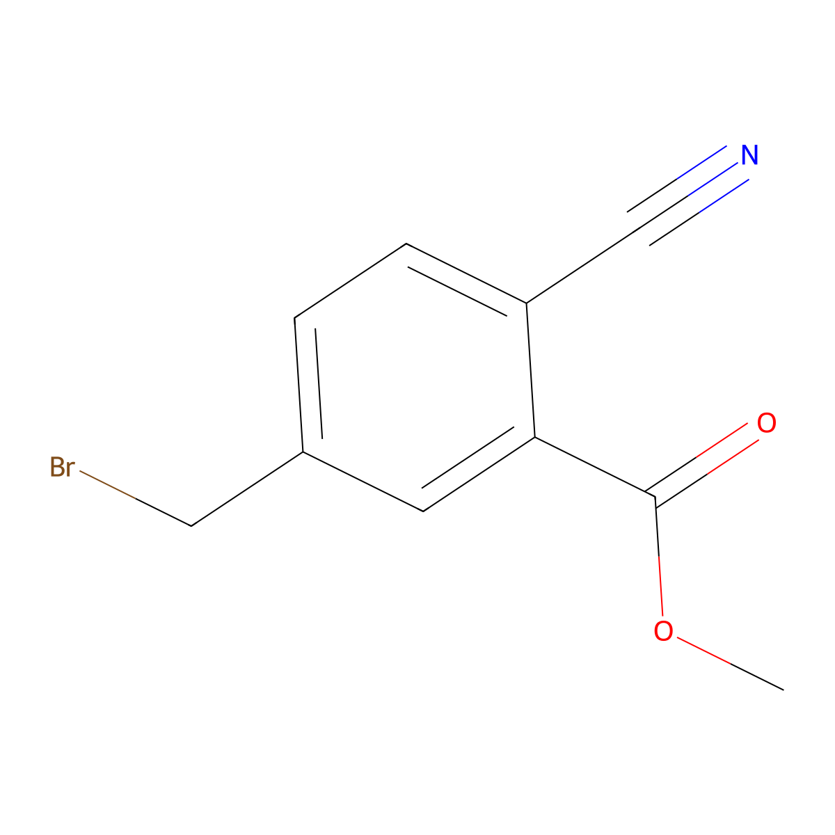 Methyl 5-(bromomethyl)-2-cyanobenzoate molecular structure, CAS 308845-91-2