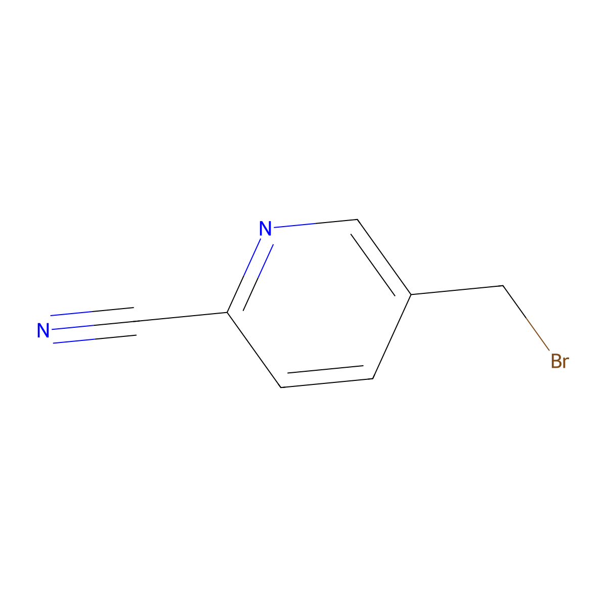 5-(Bromomethyl)pyridine-2-carbonitrile molecular structure, CAS 308846-06-2