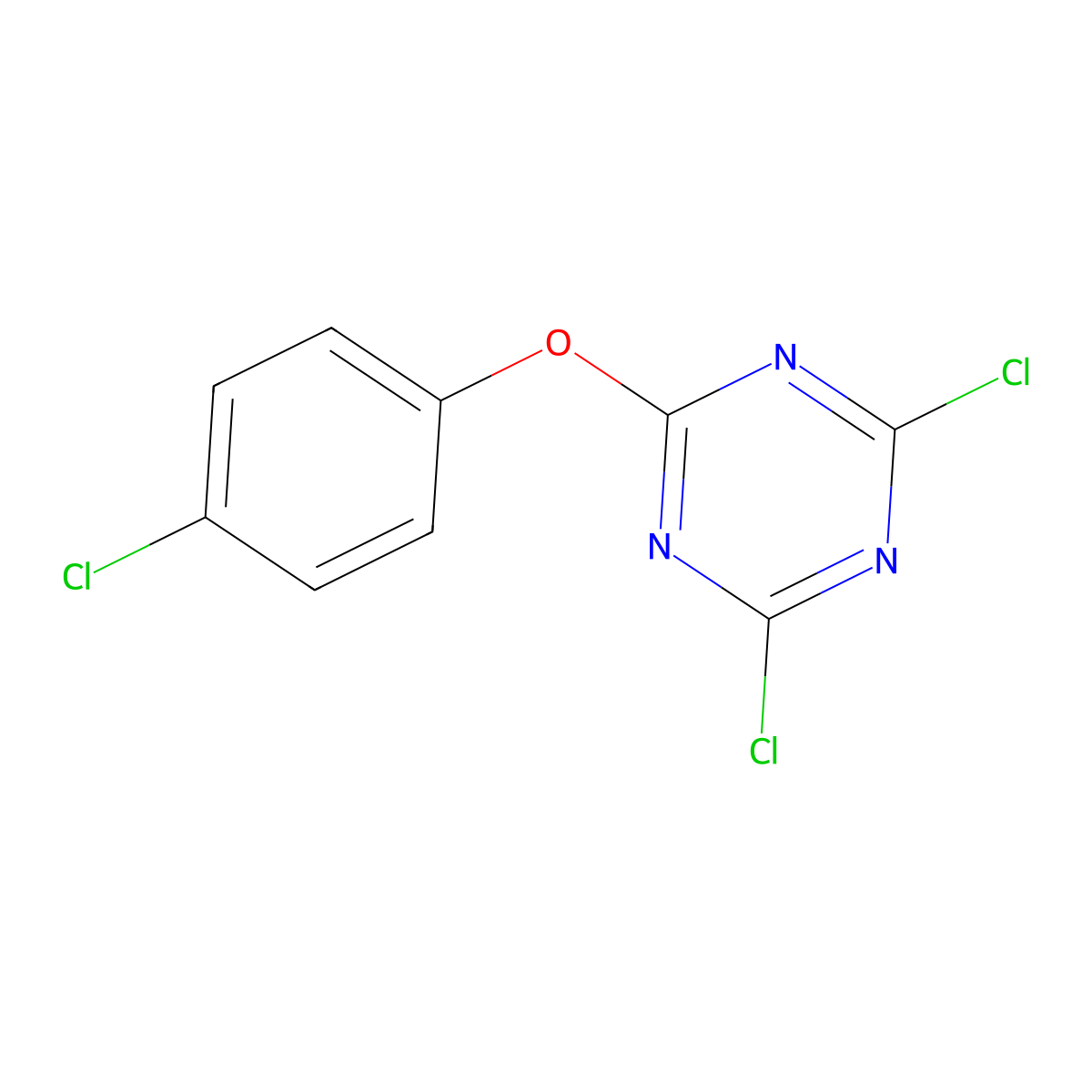 2,4-Dichloro-6-(4-chlorophenoxy)-1,3,5-triazine molecular structure, CAS 30886-26-1