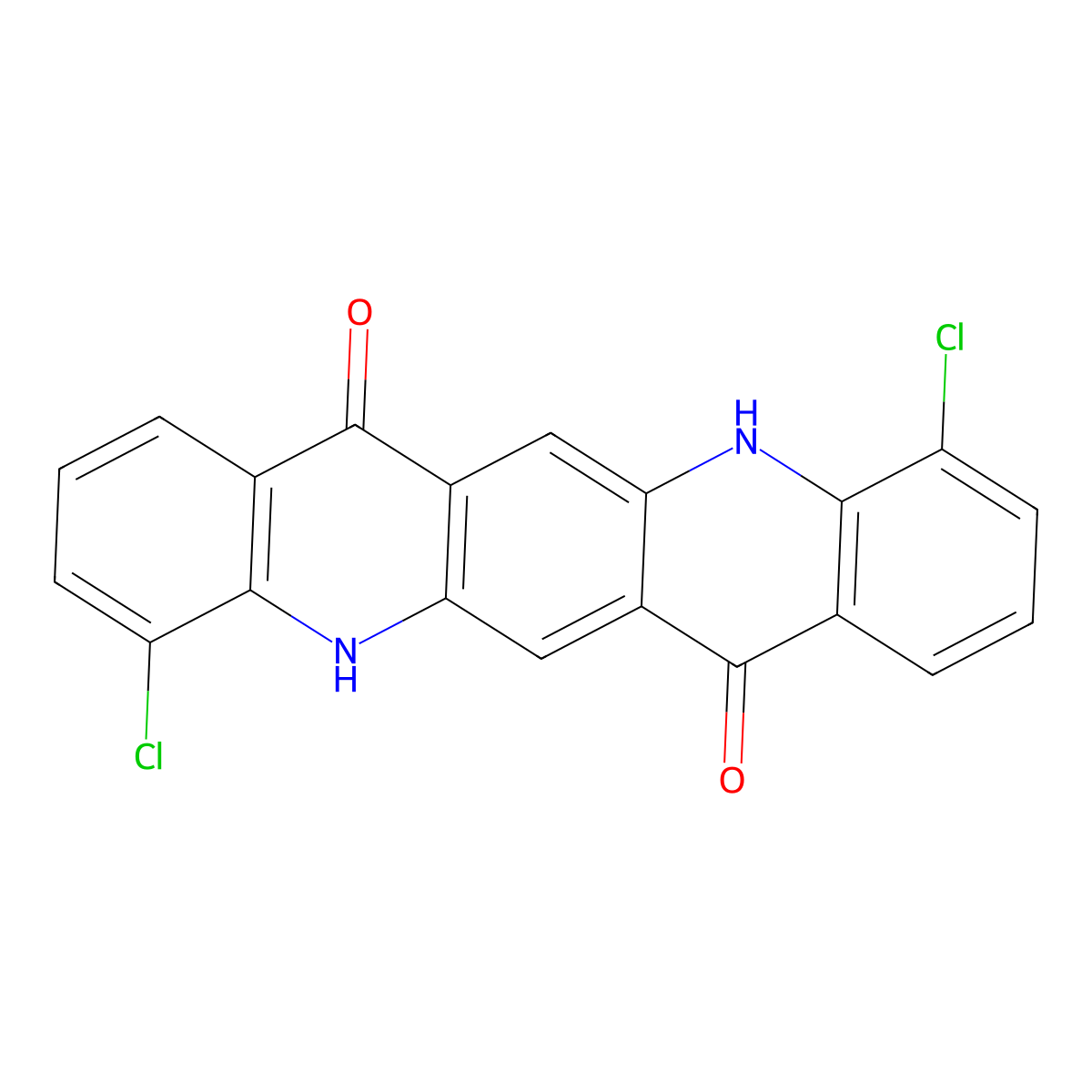 4,11-Dichloroquinacridone molecular structure, CAS 3089-16-5