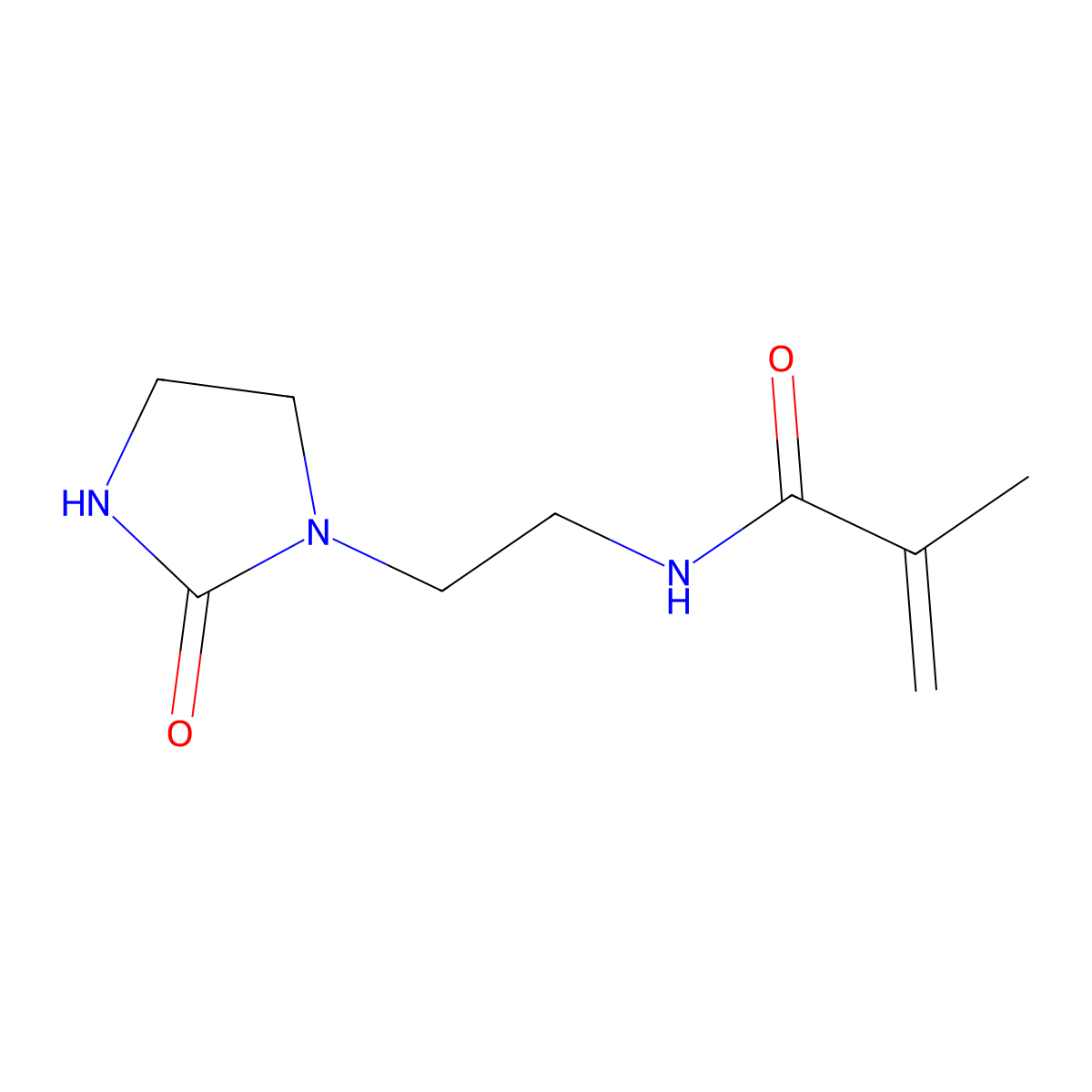 2-Propenamide, 2-methyl-N-[2-(2-oxo-1-imidazolidinyl)ethyl]- molecular structure, CAS 3089-19-8