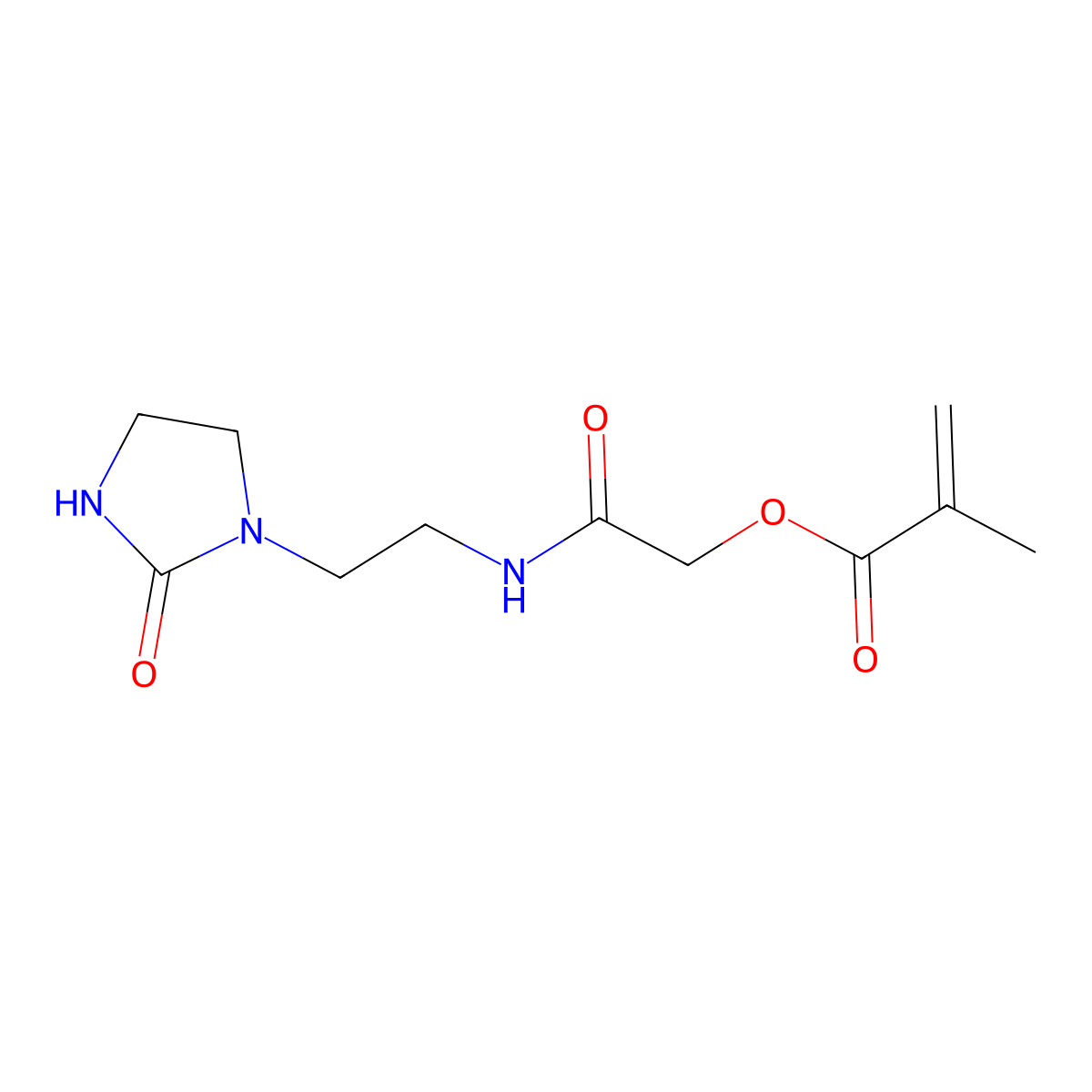 N-(beta-(2-Methacryloxyacetamido)ethyl)ethylene urea molecular structure, CAS 3089-23-4