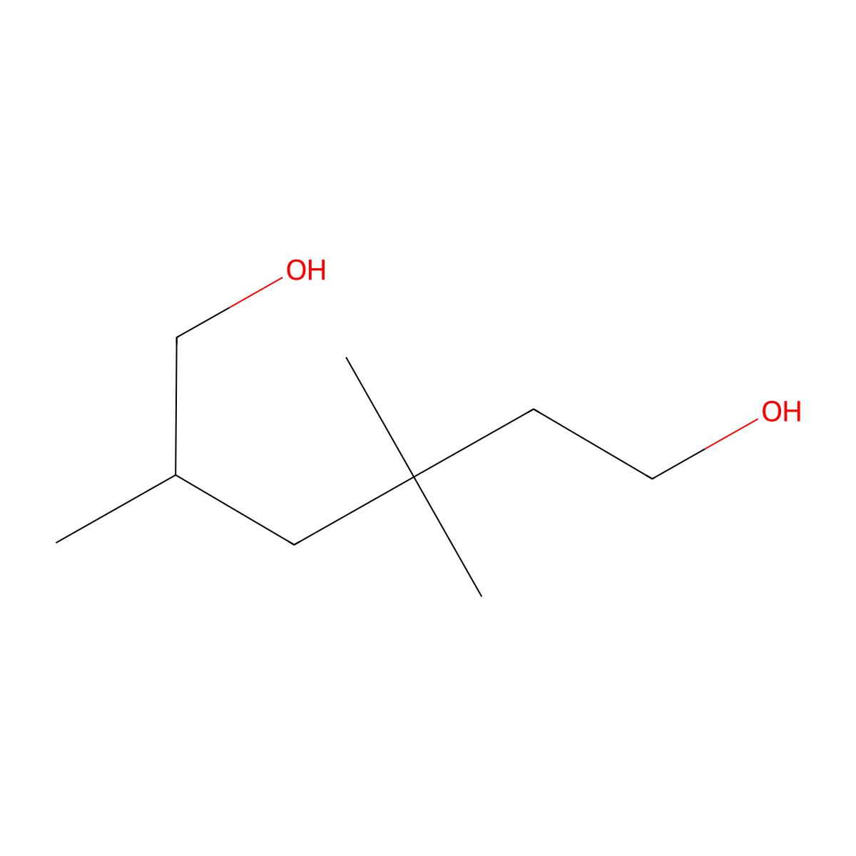 1,6-Hexanediol, 2,4,4-trimethyl- molecular structure, CAS 3089-25-6