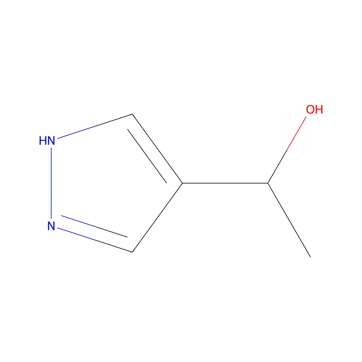 (1R)-1-(1H-Pyrazol-4-yl)ethan-1-ol molecular structure, CAS 30891-47-5