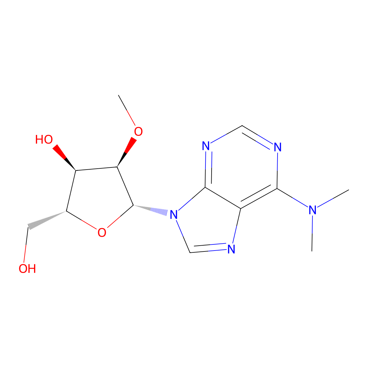 N,N-Dimethyl-2'-O-methyladenosine molecular structure, CAS 30891-53-3
