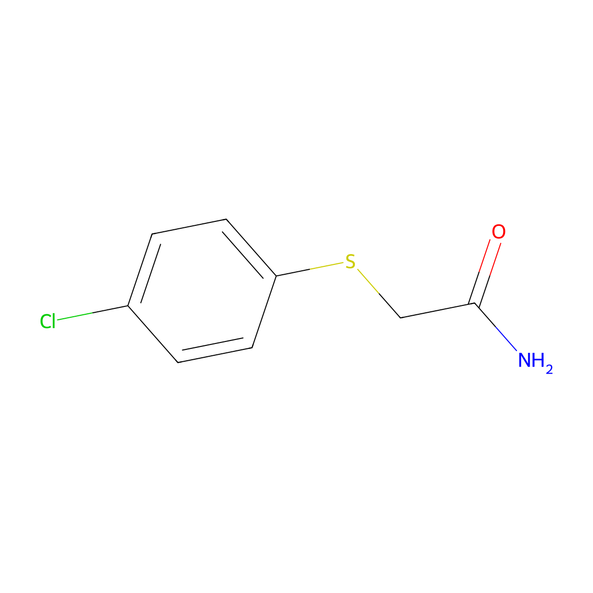 2-(4-Chlorophenylthio)acetamide molecular structure, CAS 30893-65-3