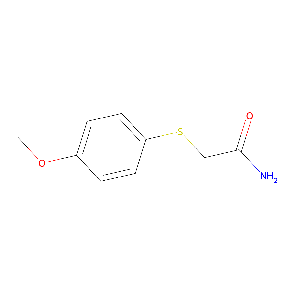 2-[(4-Methoxyphenyl)sulfanyl]acetamide molecular structure, CAS 30893-80-2