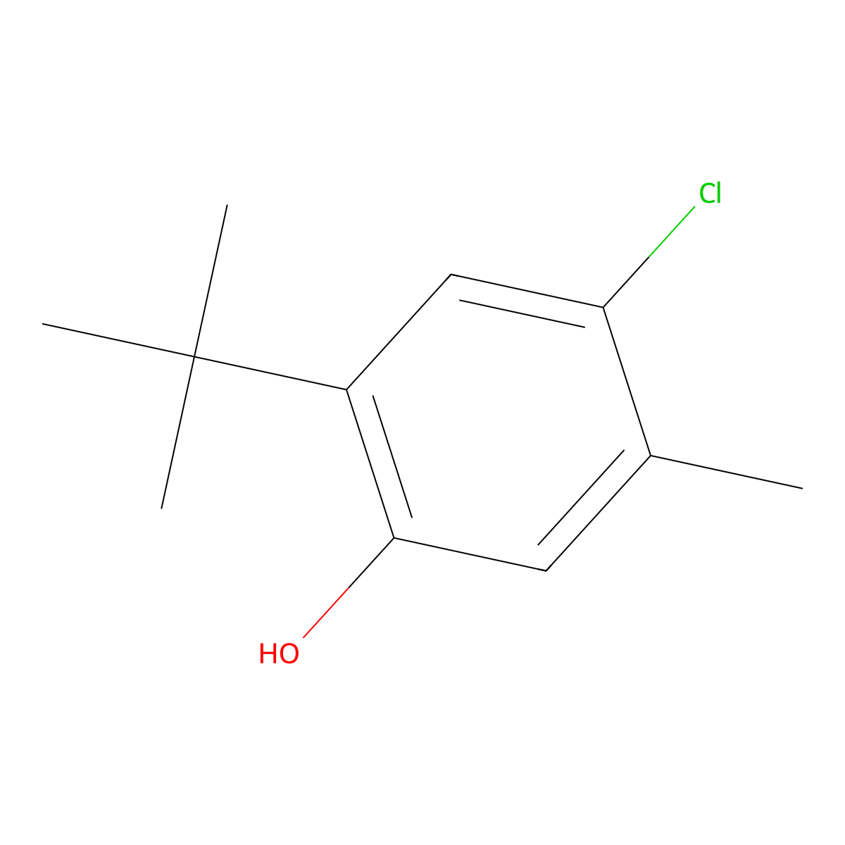 6-tert-Butyl-4-chloro-m-cresol molecular structure, CAS 30894-16-7