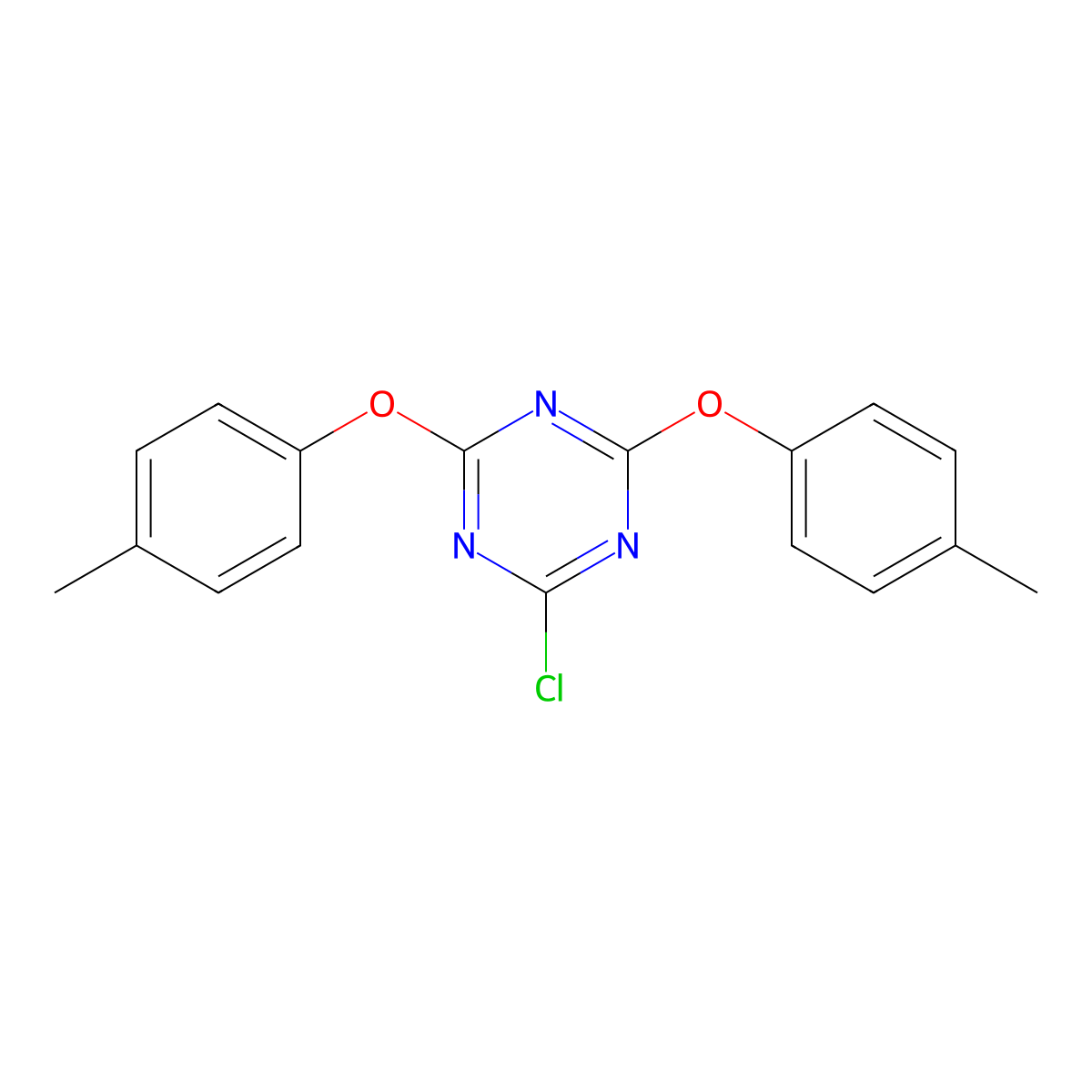 2-Chloro-4,6-bis(4-methylphenoxy)-1,3,5-triazine molecular structure, CAS 30894-79-2