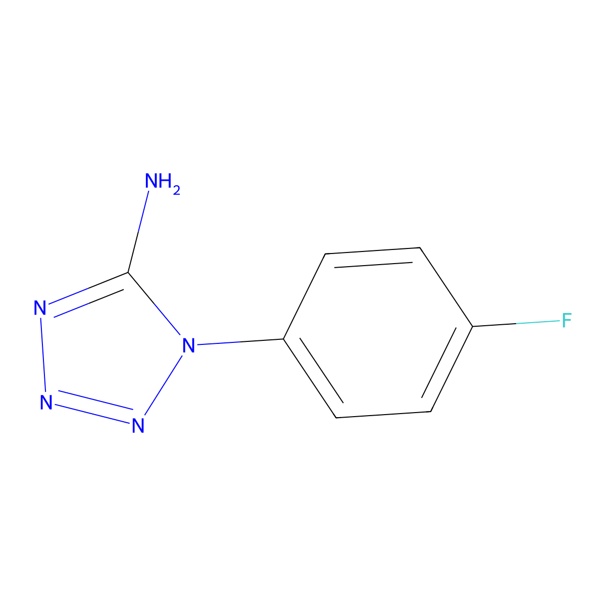 5-Amino-1-P-fluorophenyl tetrazole molecular structure, CAS 30895-14-8