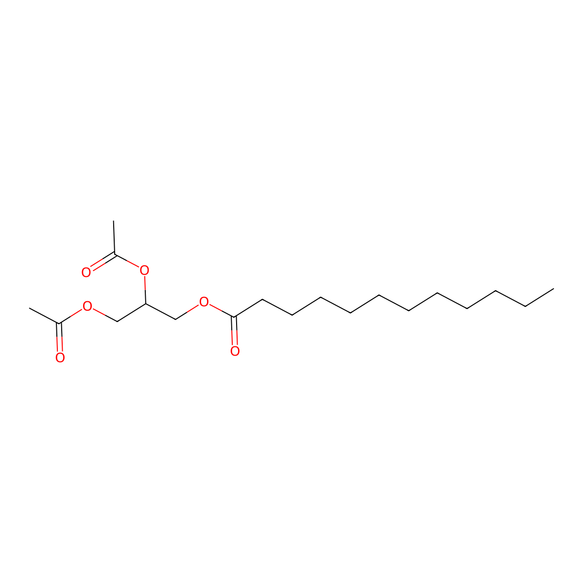 Glyceryl laurate diacetate molecular structure, CAS 30899-62-8