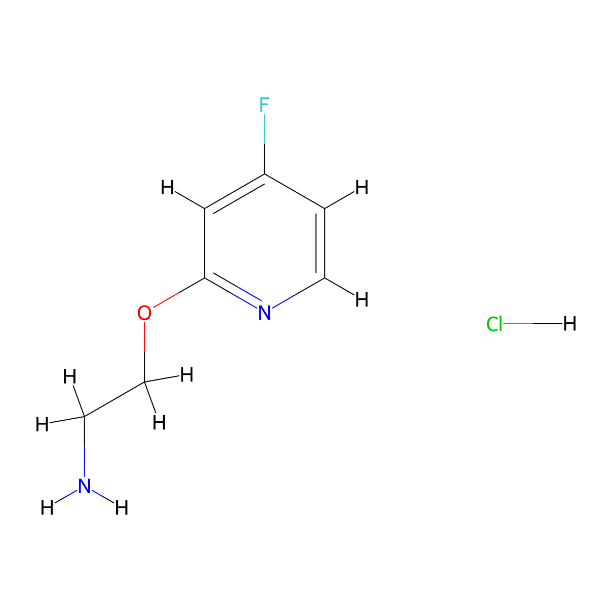 2-((4-Fluoropyridin-2-yl)oxy)ethan-1-amine hydrochloride molecular structure, CAS 3089991-79-4