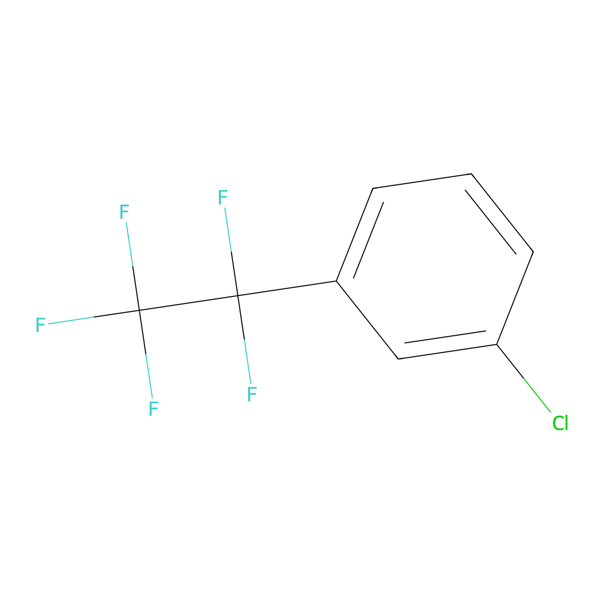 1-Chloro-3-(pentafluoroethyl)benzene molecular structure, CAS 309-13-7