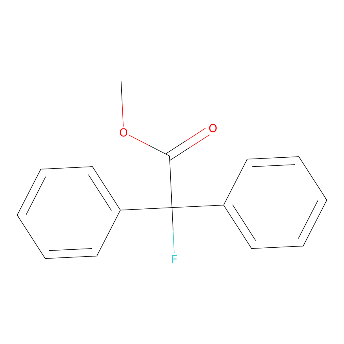 Methyl 2-fluoro-2,2-diphenylacetate molecular structure, CAS 309-44-4