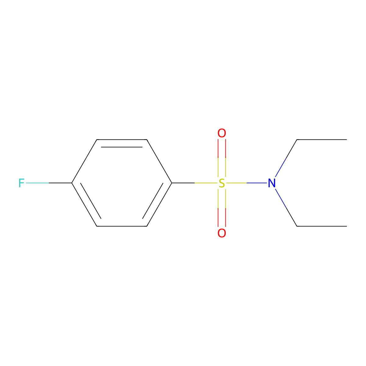 N,N-diethyl-4-fluorobenzenesulfonamide molecular structure, CAS 309-91-1