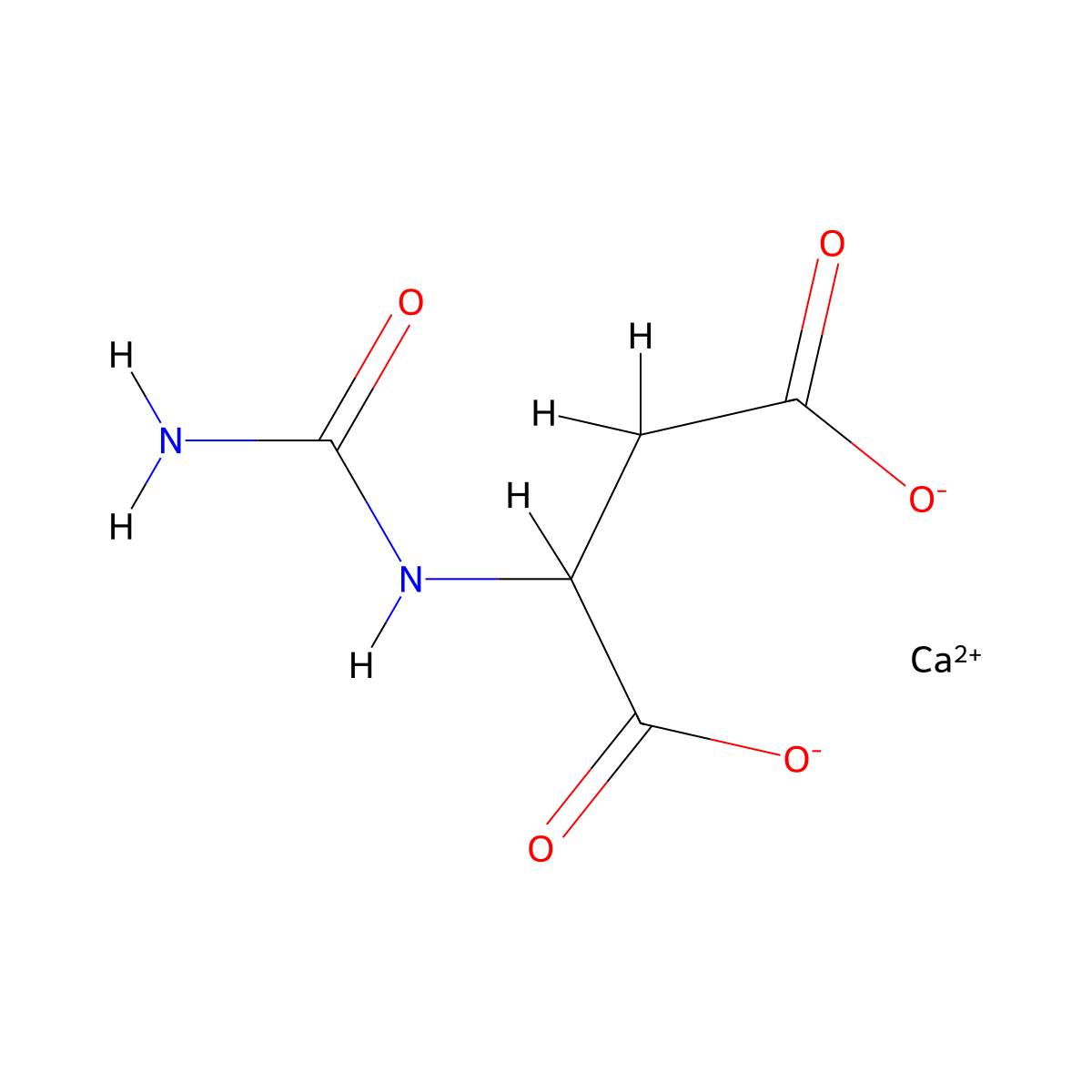 Calcium N-carbamoylaspartate, DL- molecular structure, CAS 30905-63-6
