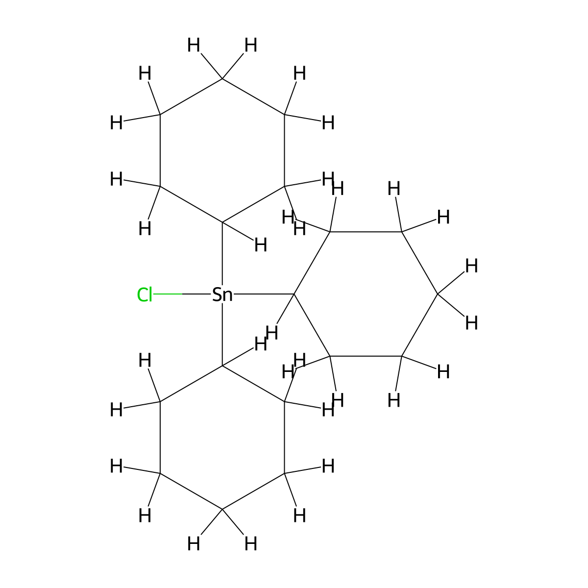 Stannane, chlorotricyclohexyl- molecular structure, CAS 3091-32-5