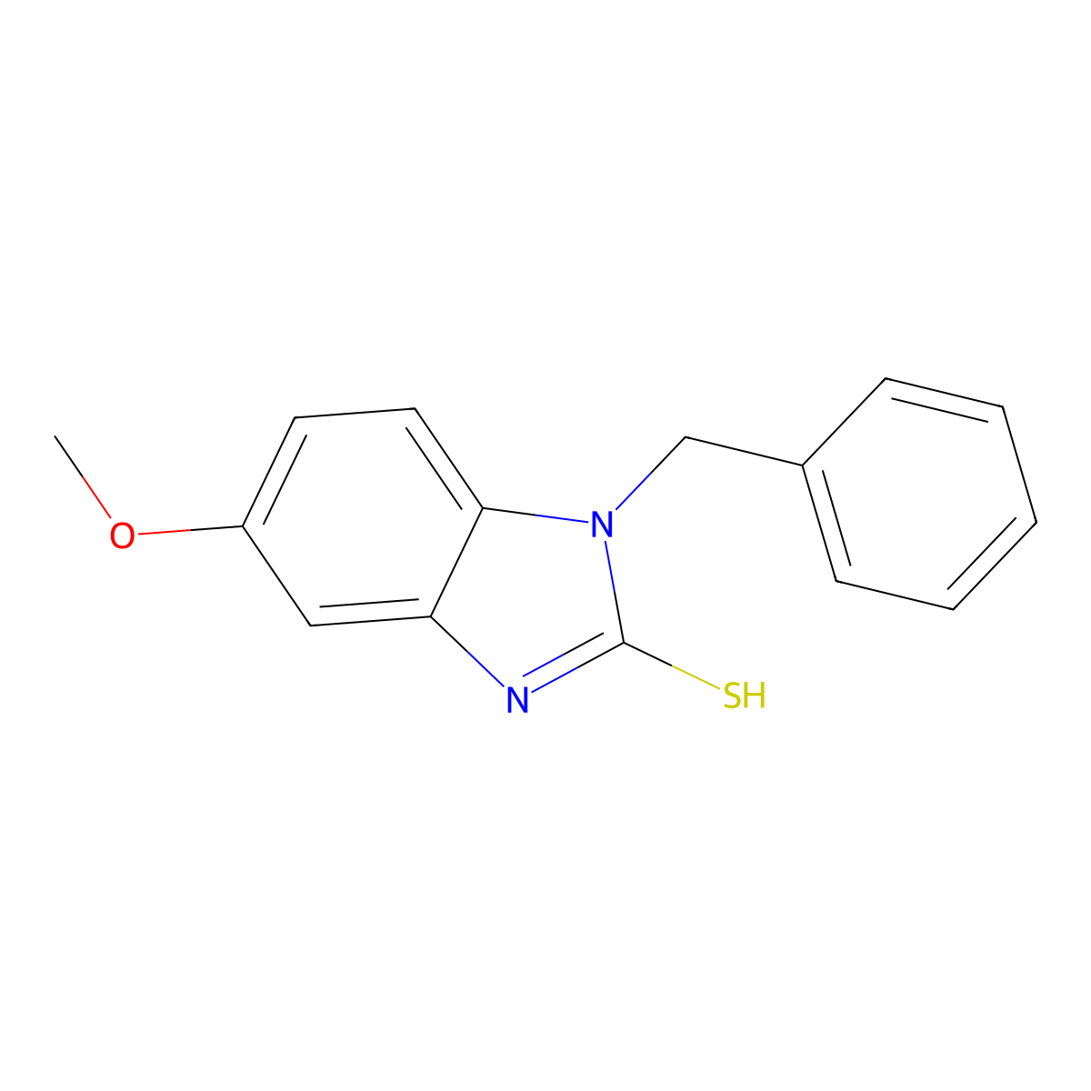 1-benzyl-5-methoxy-1H-benzimidazole-2-thiol molecular structure, CAS 30912-05-1