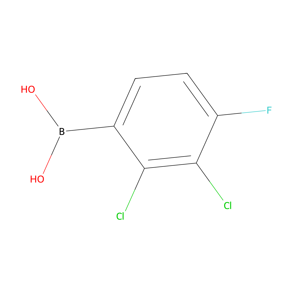 2,3-Dichloro-4 fluorophenylboronic acid molecular structure, CAS 3091423-51-4