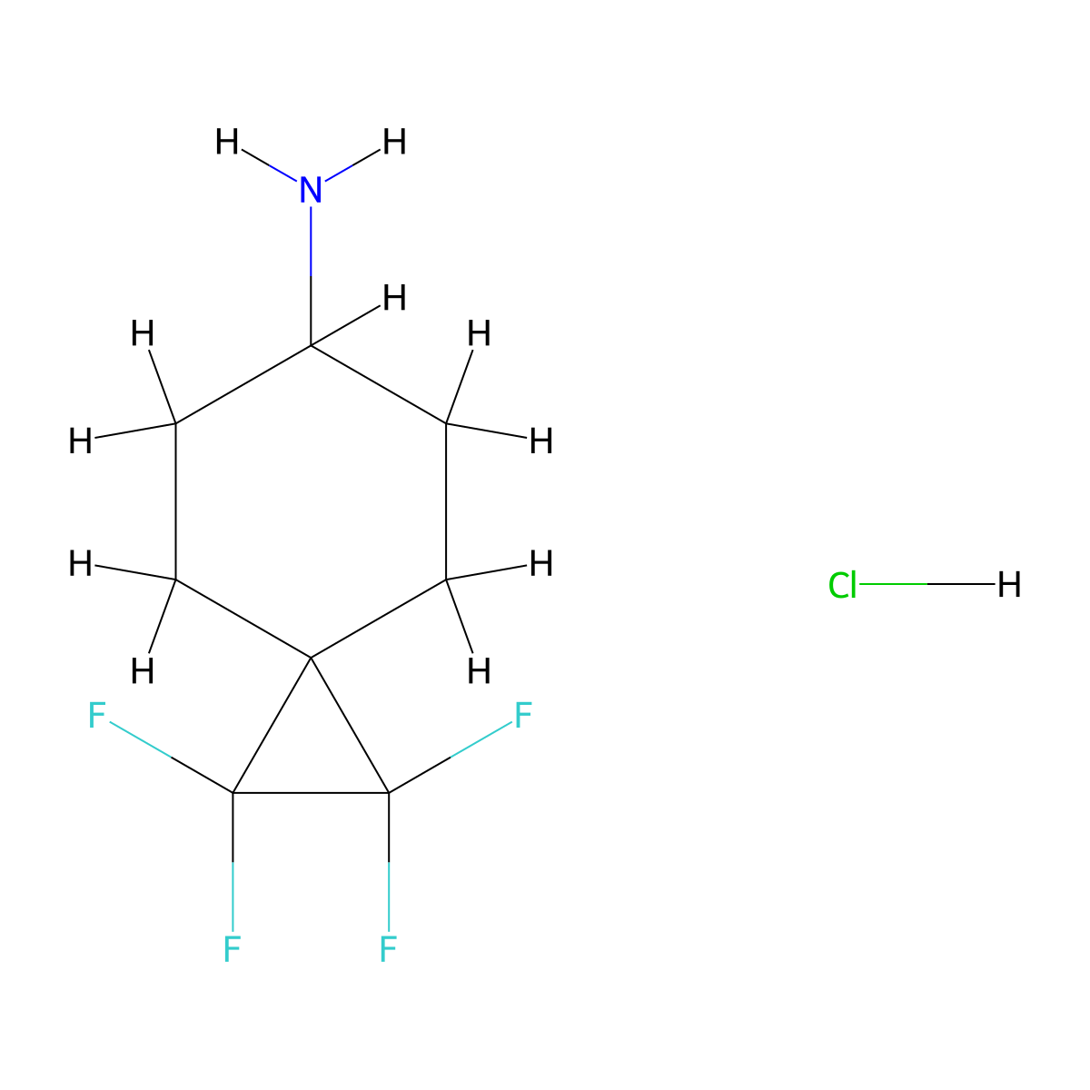 1,1,2,2-Tetrafluorospiro[2.5]octan-6-amine hydrochloride molecular structure, CAS 3091636-71-1