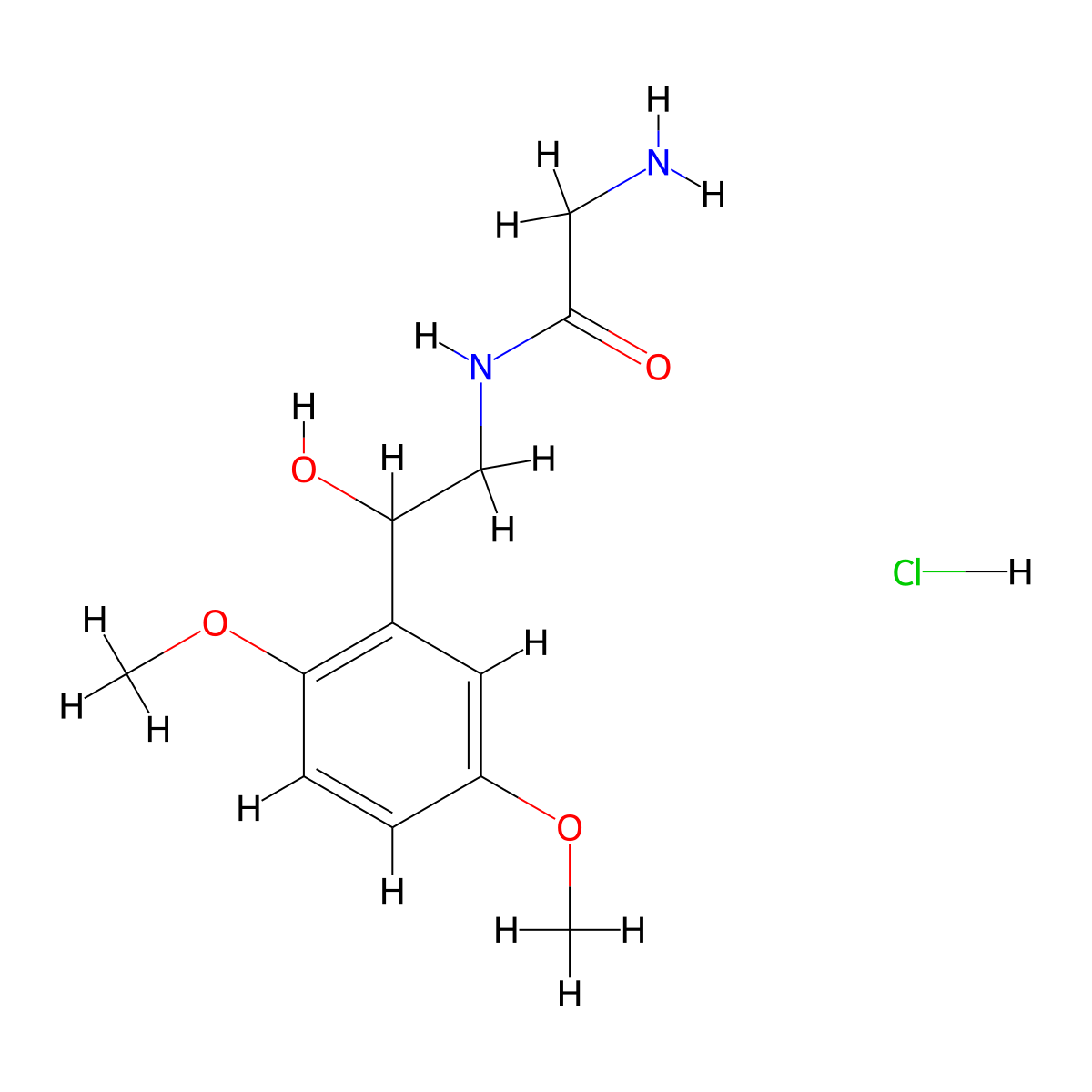 Midodrine Hydrochloride molecular structure, CAS 3092-17-9